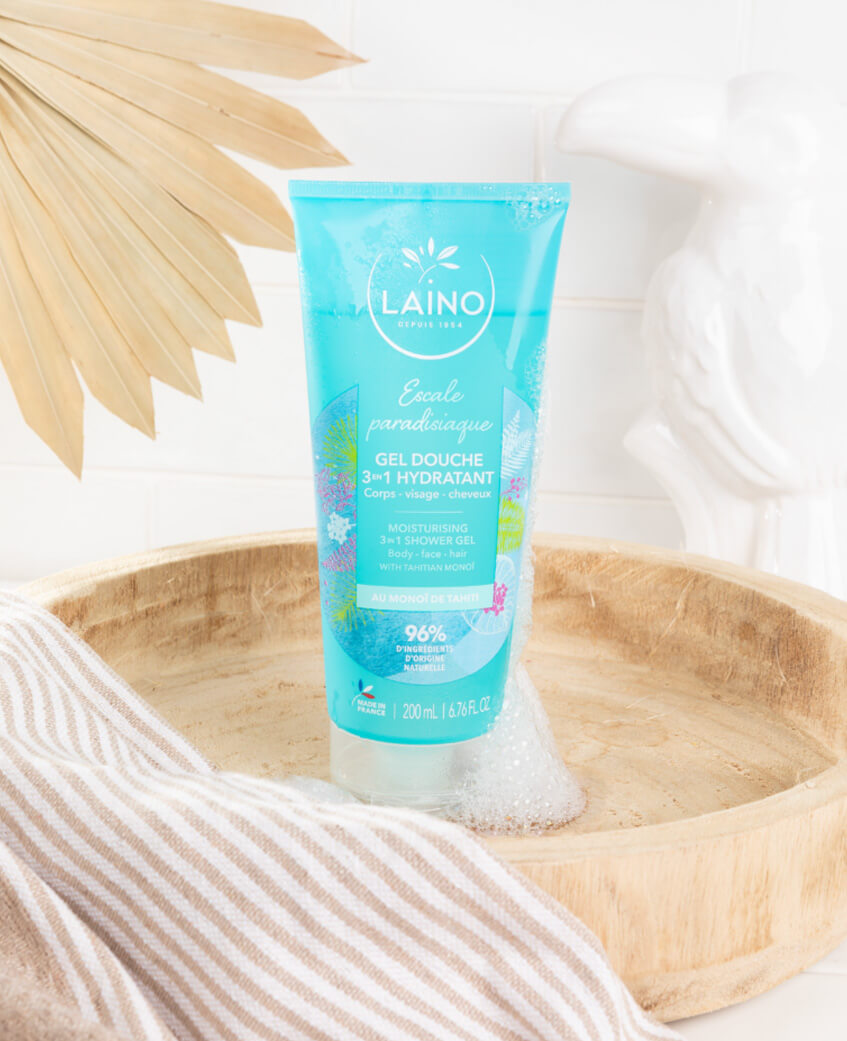 shampooing gel douche monoi laino laboratoires bioligo
