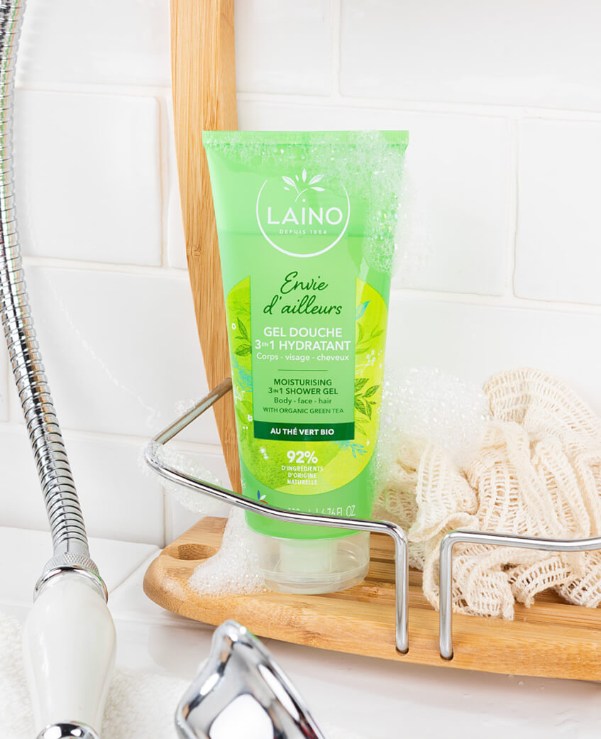 shampooing gel douche the vert laino laboratoires bioligo