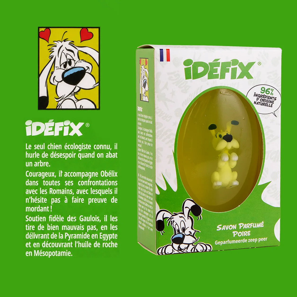Seife mit Birnen-Duft und Idéfix-Figur