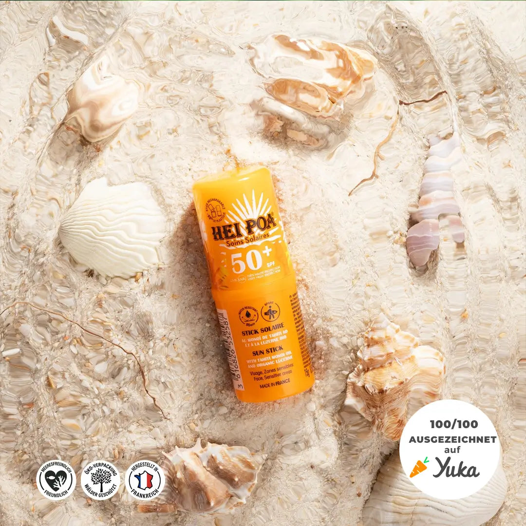 Hei Poa - Stick Solaire Visage SPF50 au Monoï - Sport &amp; Zones Sensibles