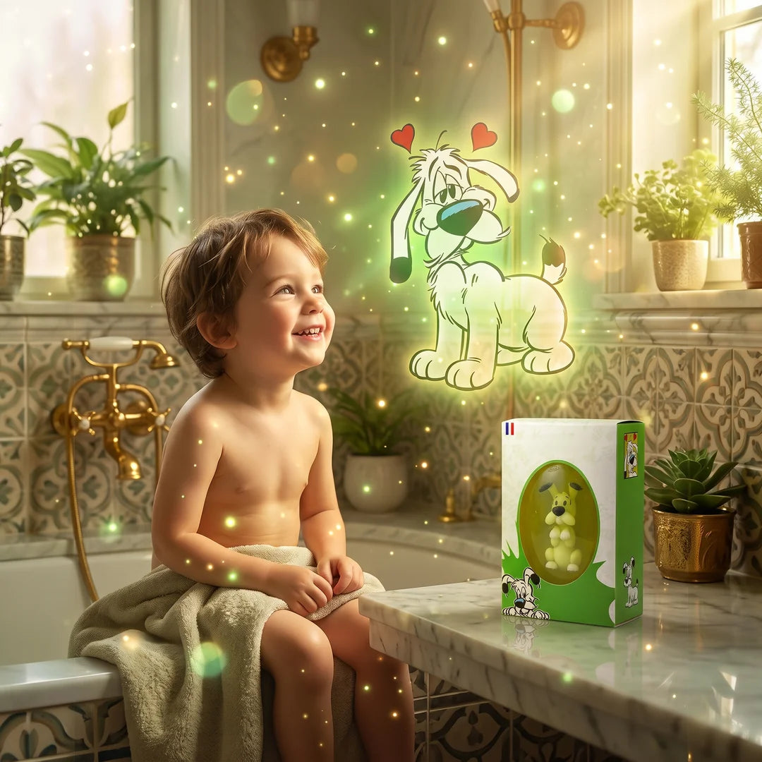 Savon, parfum poire avec sa figurine Idéfix