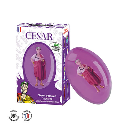 Savon, parfum violette avec sa figurine César